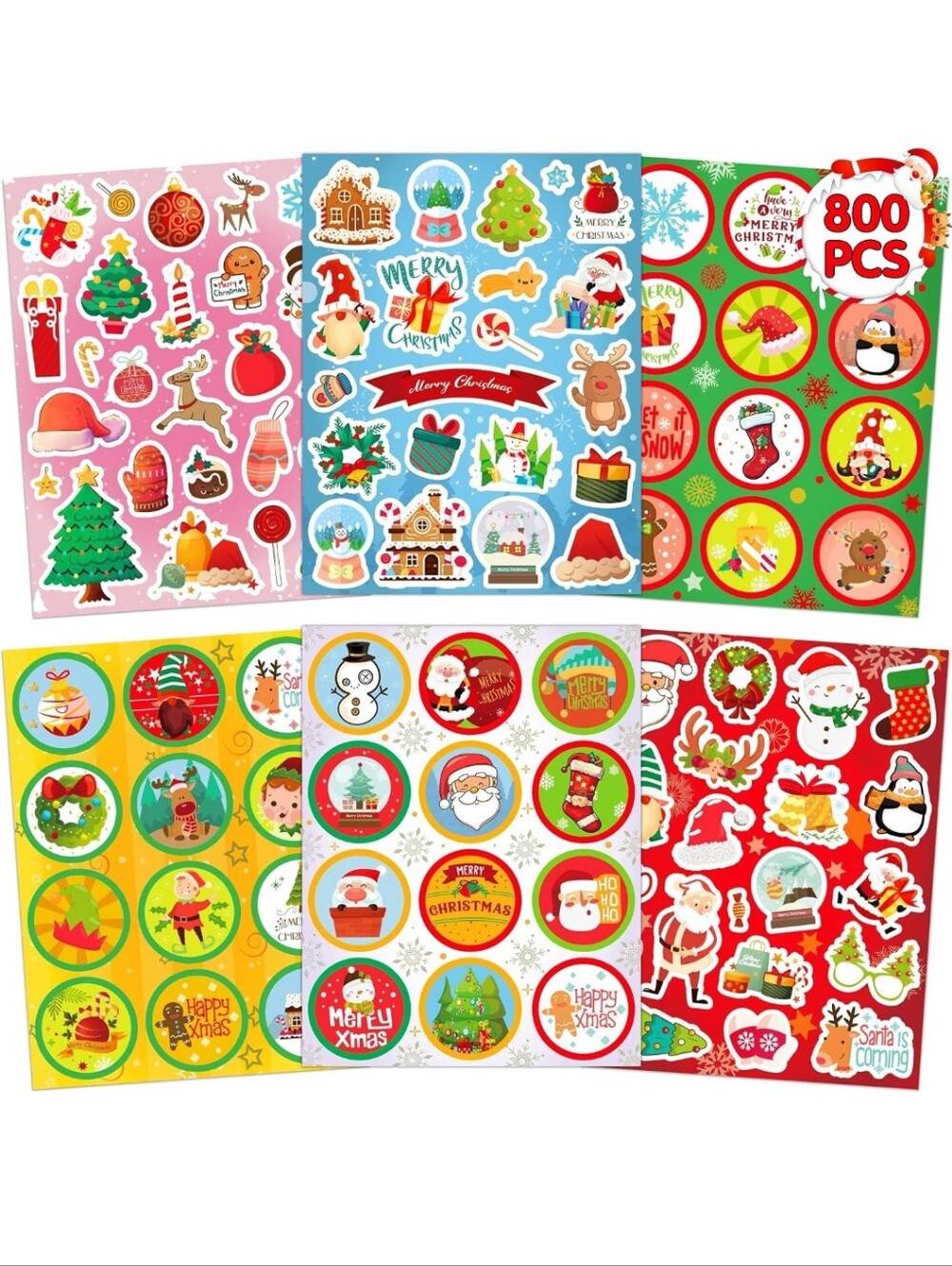 Festive Christmas Sticker Pack - Assorted Colors - Unbranded